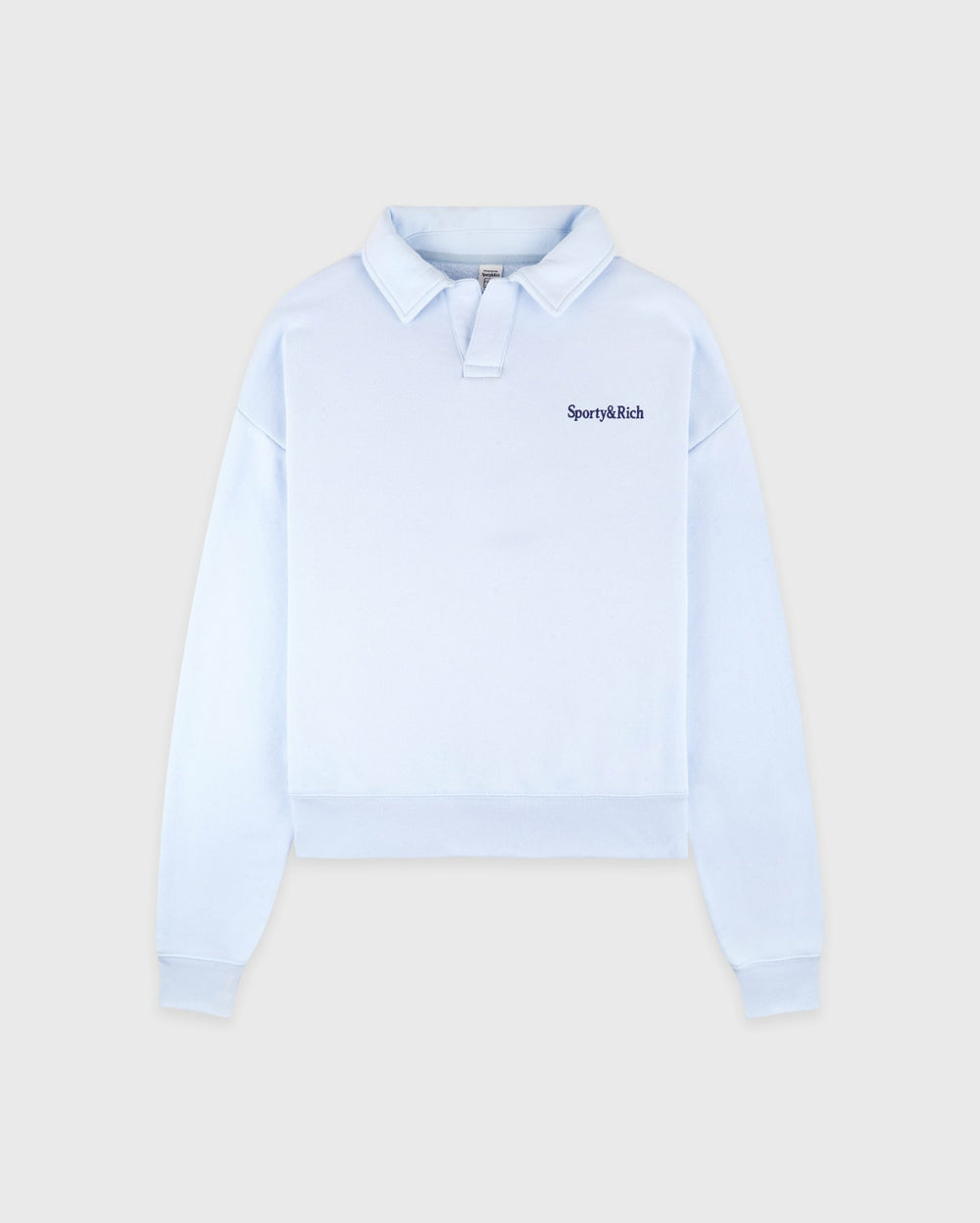 Serif Logo Embroidered Polo - Ciel Sporty & Rich US