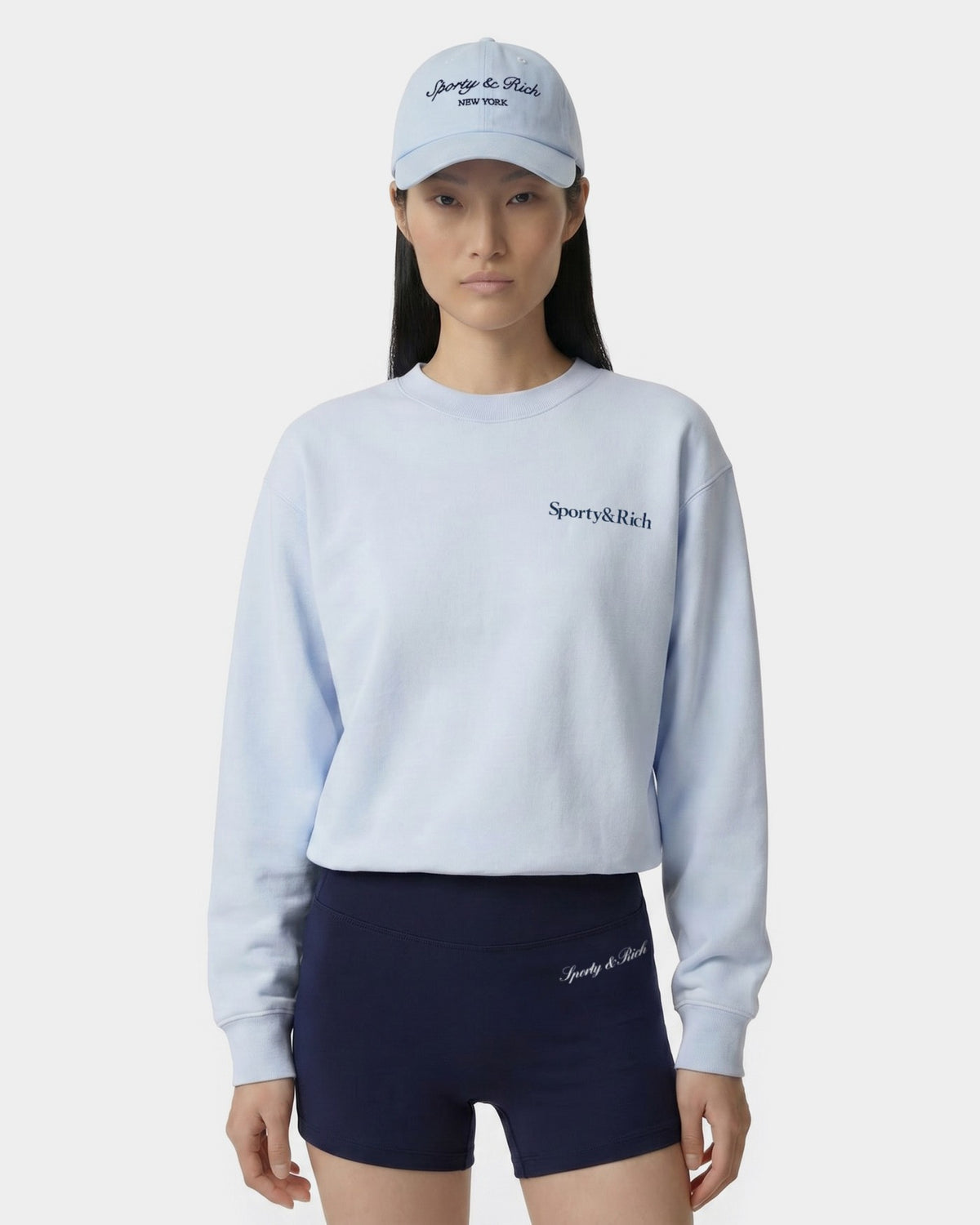 Play Tennis Crewneck - Ciel/Navy Sporty & Rich Sale