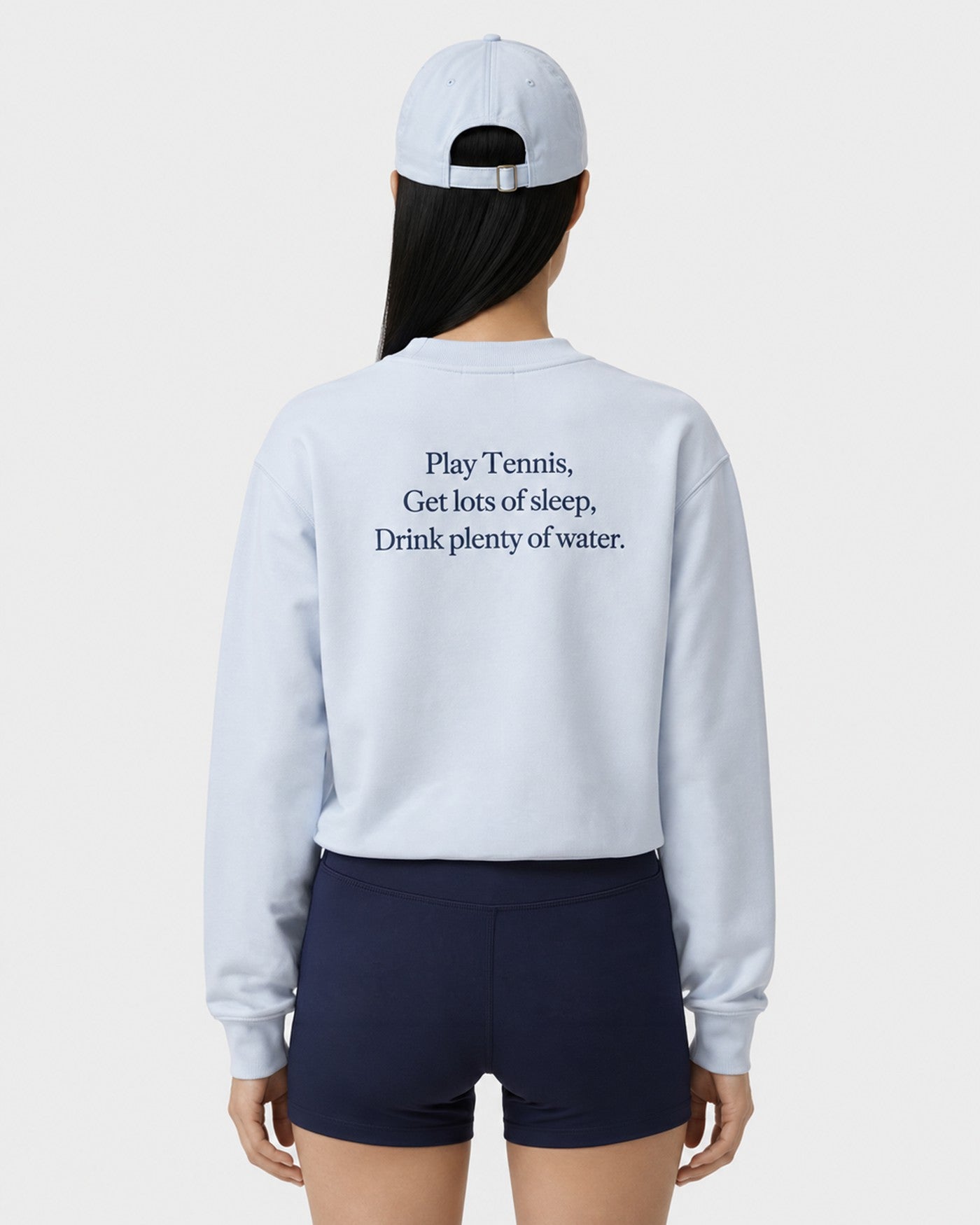 Play Tennis Crewneck - Ciel/Navy Sporty & Rich Sale