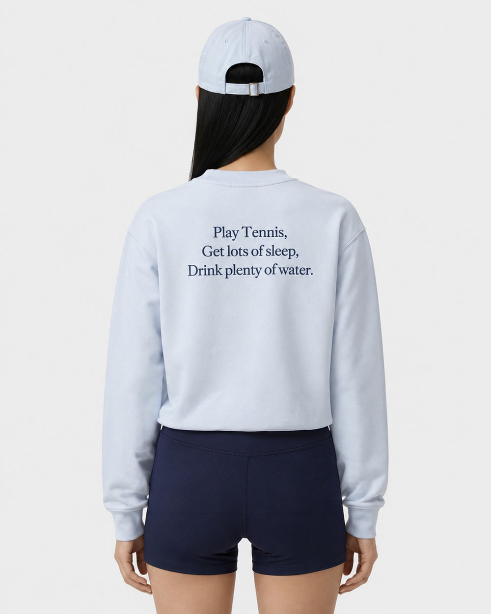 Play Tennis Crewneck - Ciel/Navy Sporty & Rich Sale