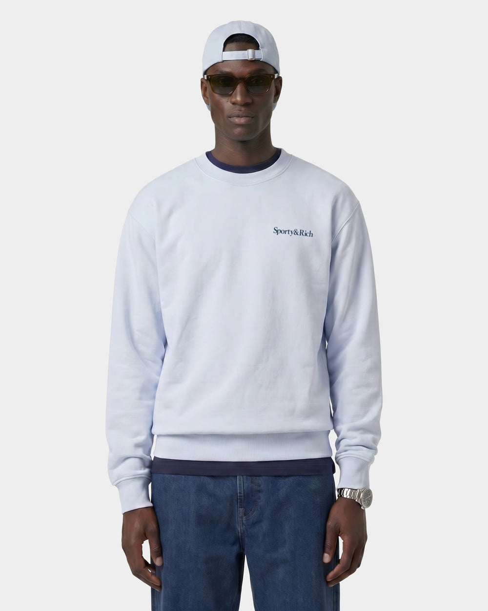 Play Tennis Crewneck - Ciel/Navy Sporty & Rich Sale