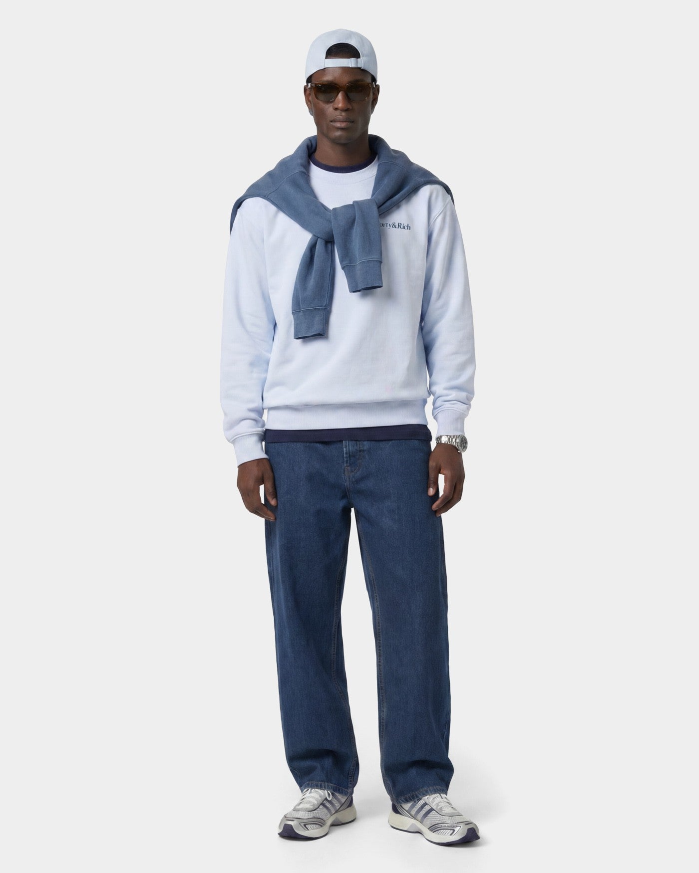 Play Tennis Crewneck - Ciel/Navy Sporty & Rich Sale