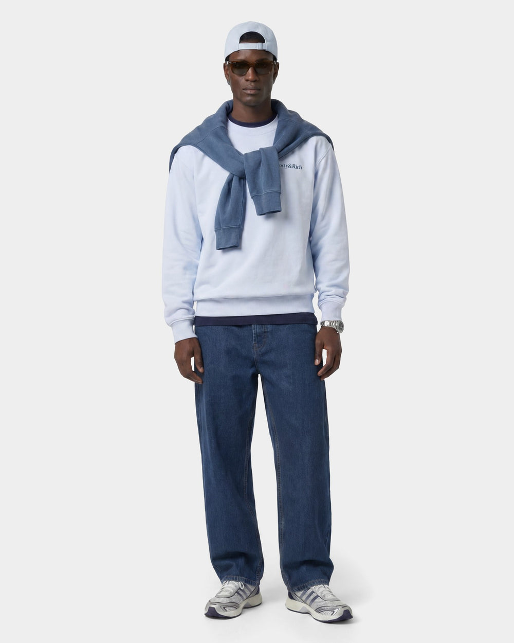 Play Tennis Crewneck - Ciel/Navy Sporty & Rich Sale