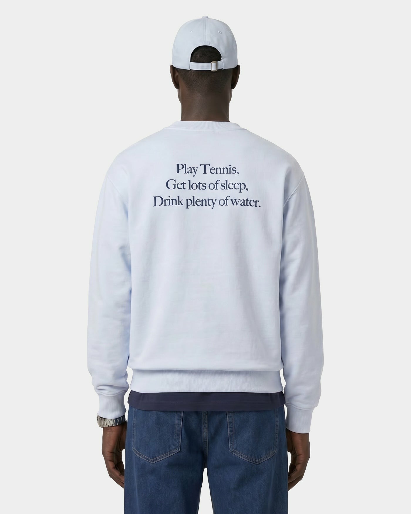 Play Tennis Crewneck - Ciel/Navy Sporty & Rich Sale