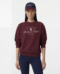 Syracuse Embroidered Crewneck - Bordeaux/White Sporty & Rich Discount