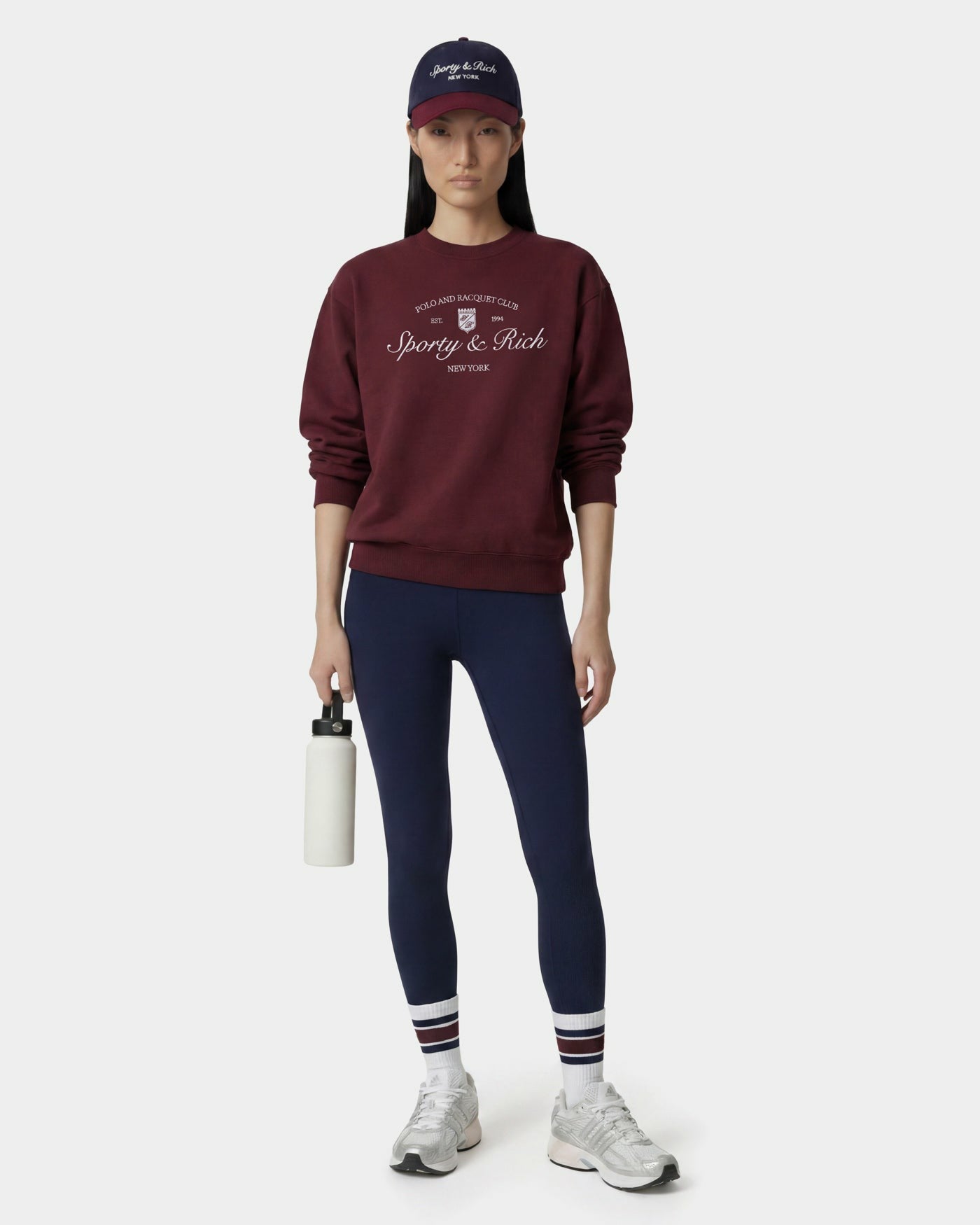 Syracuse Embroidered Crewneck - Bordeaux/White Sporty & Rich Discount