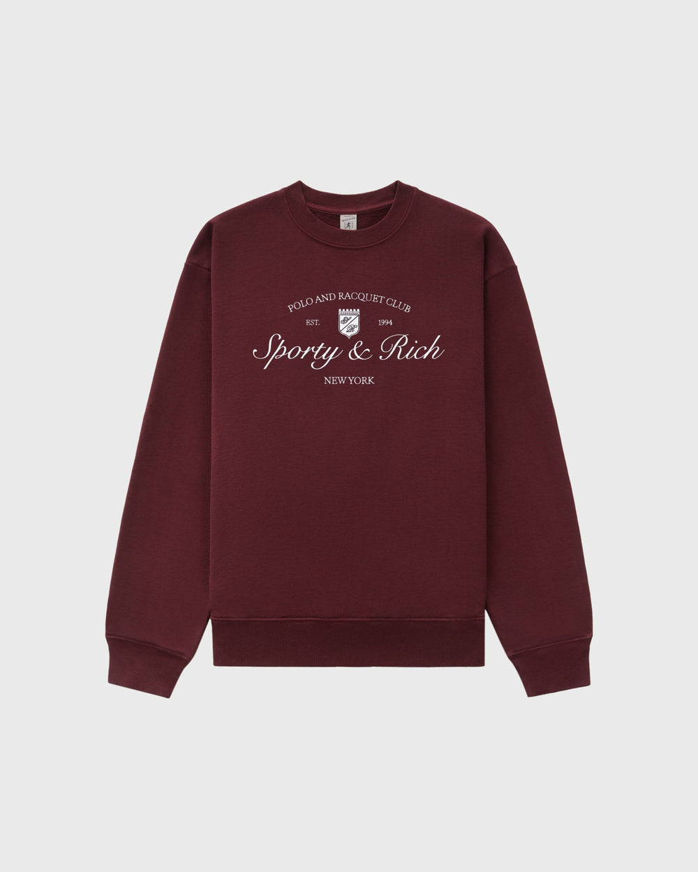 Syracuse Embroidered Crewneck - Bordeaux/White Sporty & Rich Discount