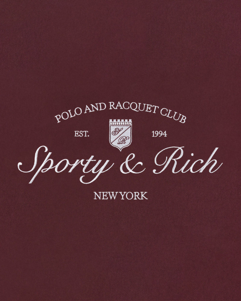 Syracuse Embroidered Crewneck - Bordeaux/White Sporty & Rich Discount