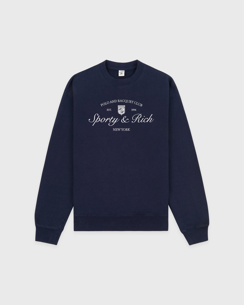 Syracuse Embroidered Crewneck - Navy/White Sporty & Rich For Sale