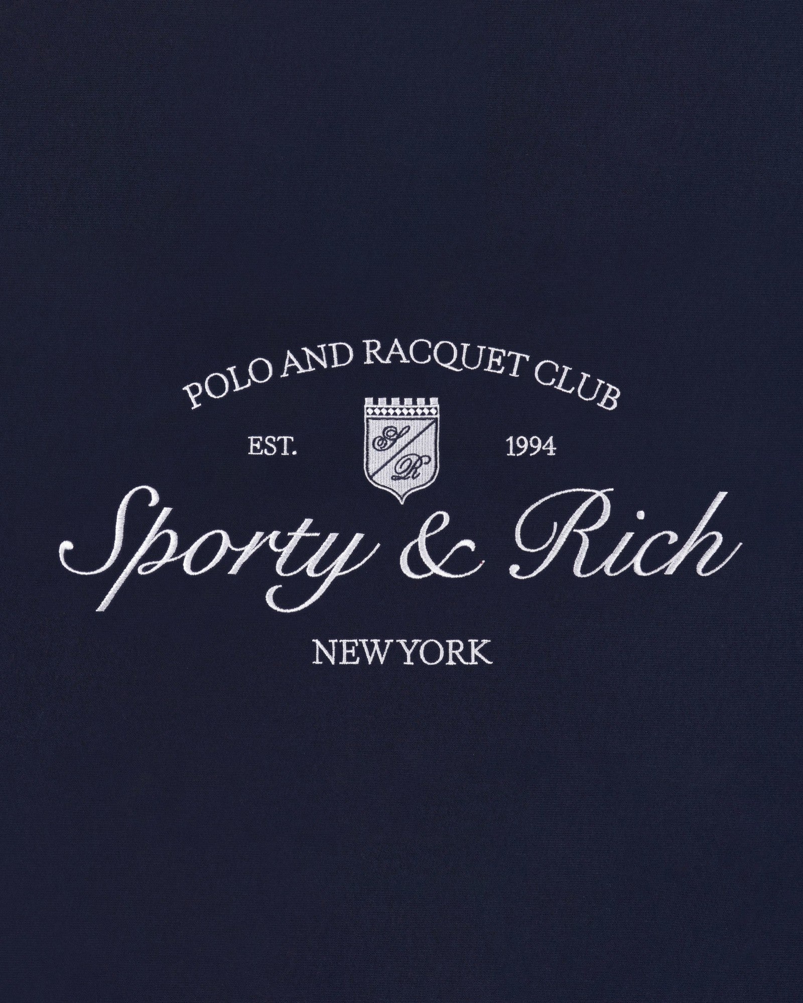 Syracuse Embroidered Crewneck - Navy/White Sporty & Rich For Sale