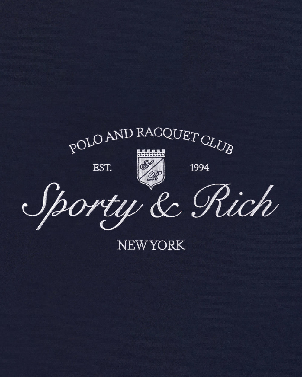 Syracuse Embroidered Crewneck - Navy/White Sporty & Rich For Sale