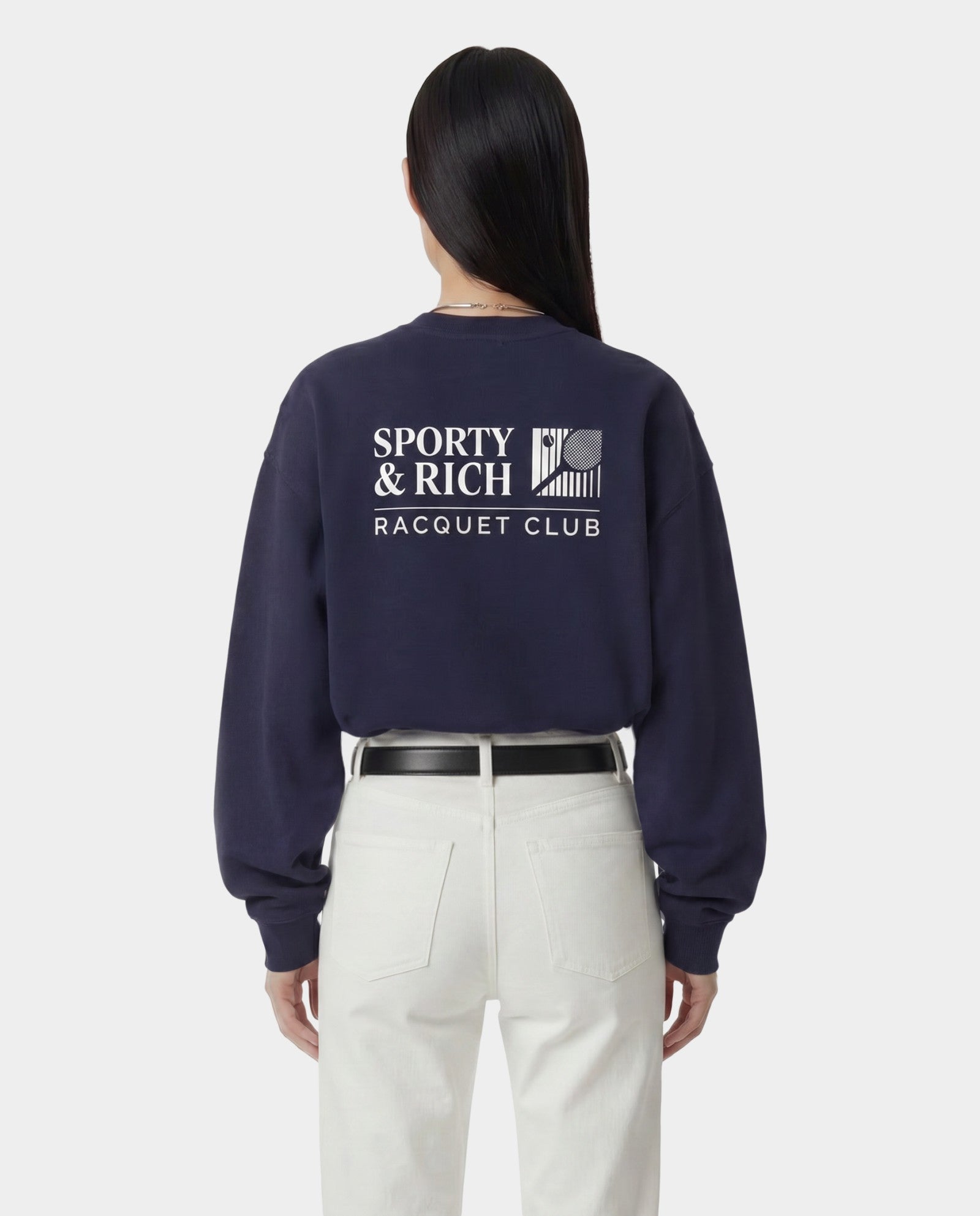 Promo Crewneck - Navy/White Sporty & Rich Outlet