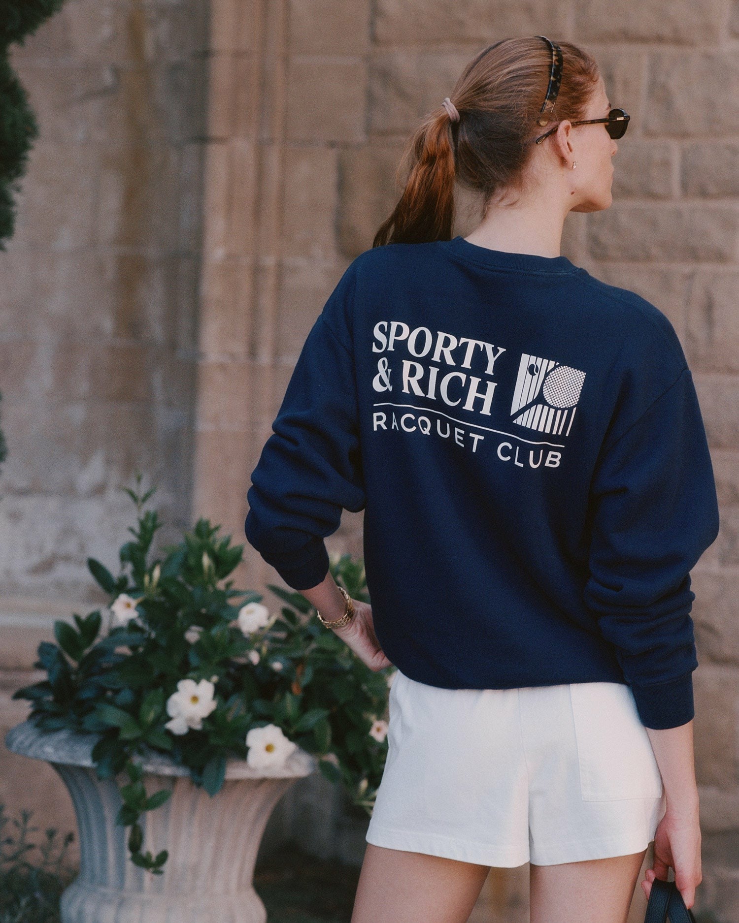 Promo Crewneck - Navy/White Sporty & Rich Outlet