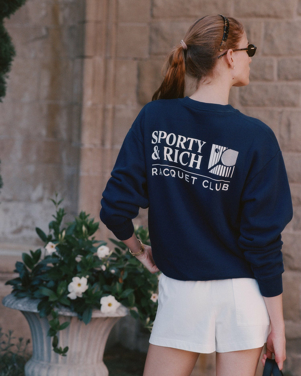 Promo Crewneck - Navy/White Sporty & Rich Outlet