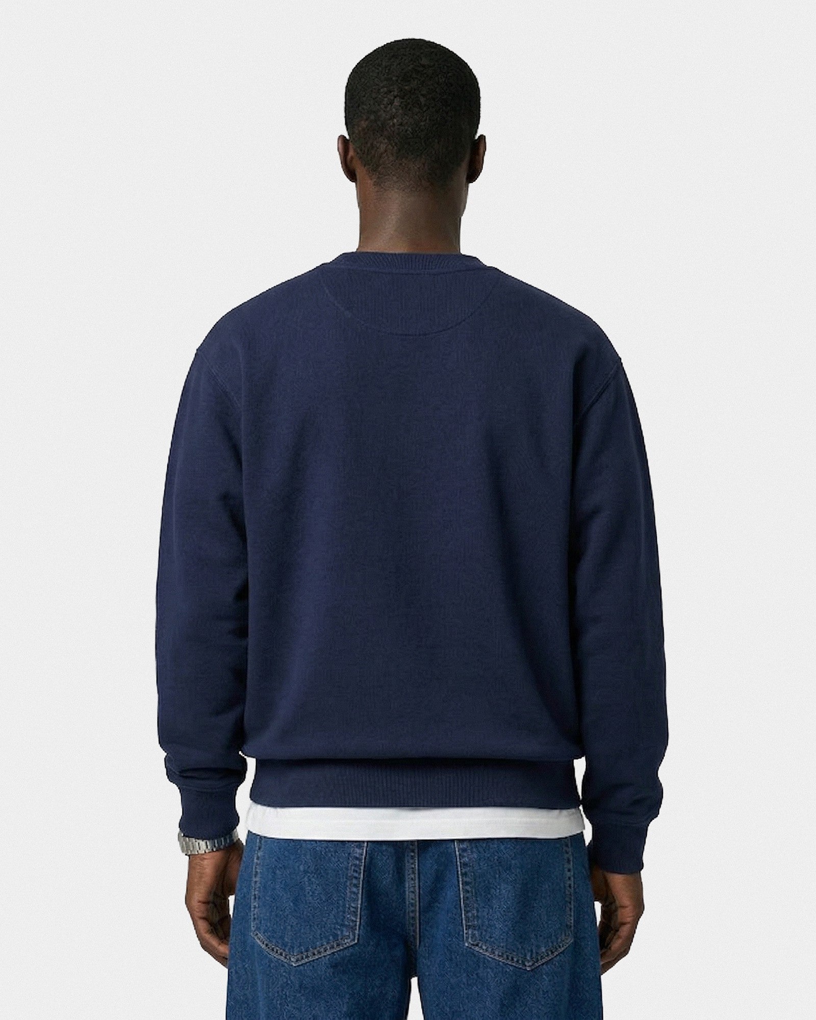 Varsity Crest Crewneck - Navy/White Sporty & Rich Sale