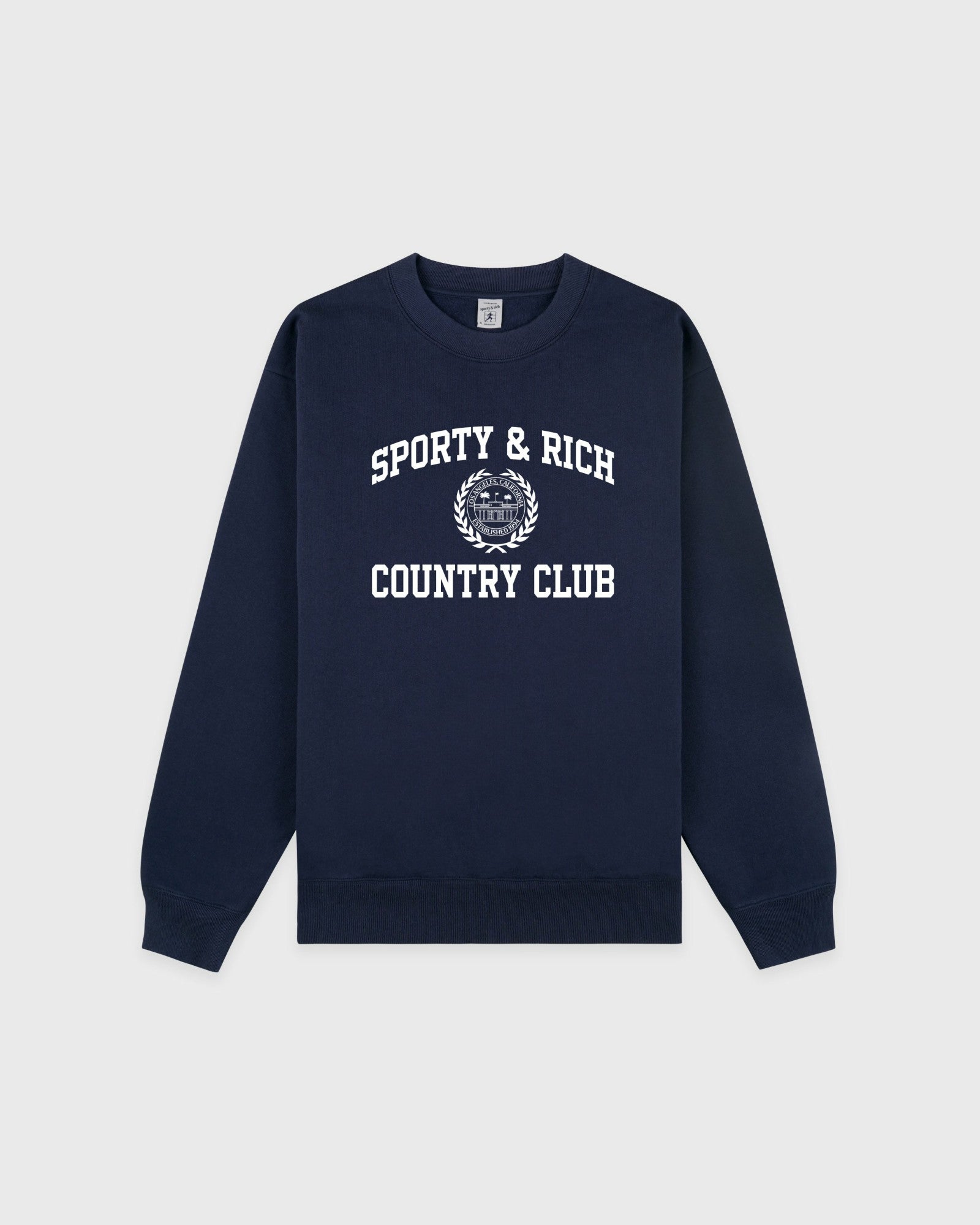 Varsity Crest Crewneck - Navy/White Sporty & Rich Sale
