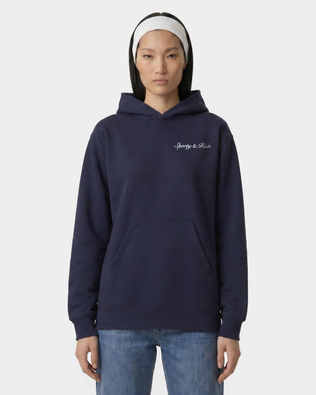 Syracuse Embroidered Hoodie - Navy/White Sporty & Rich Online