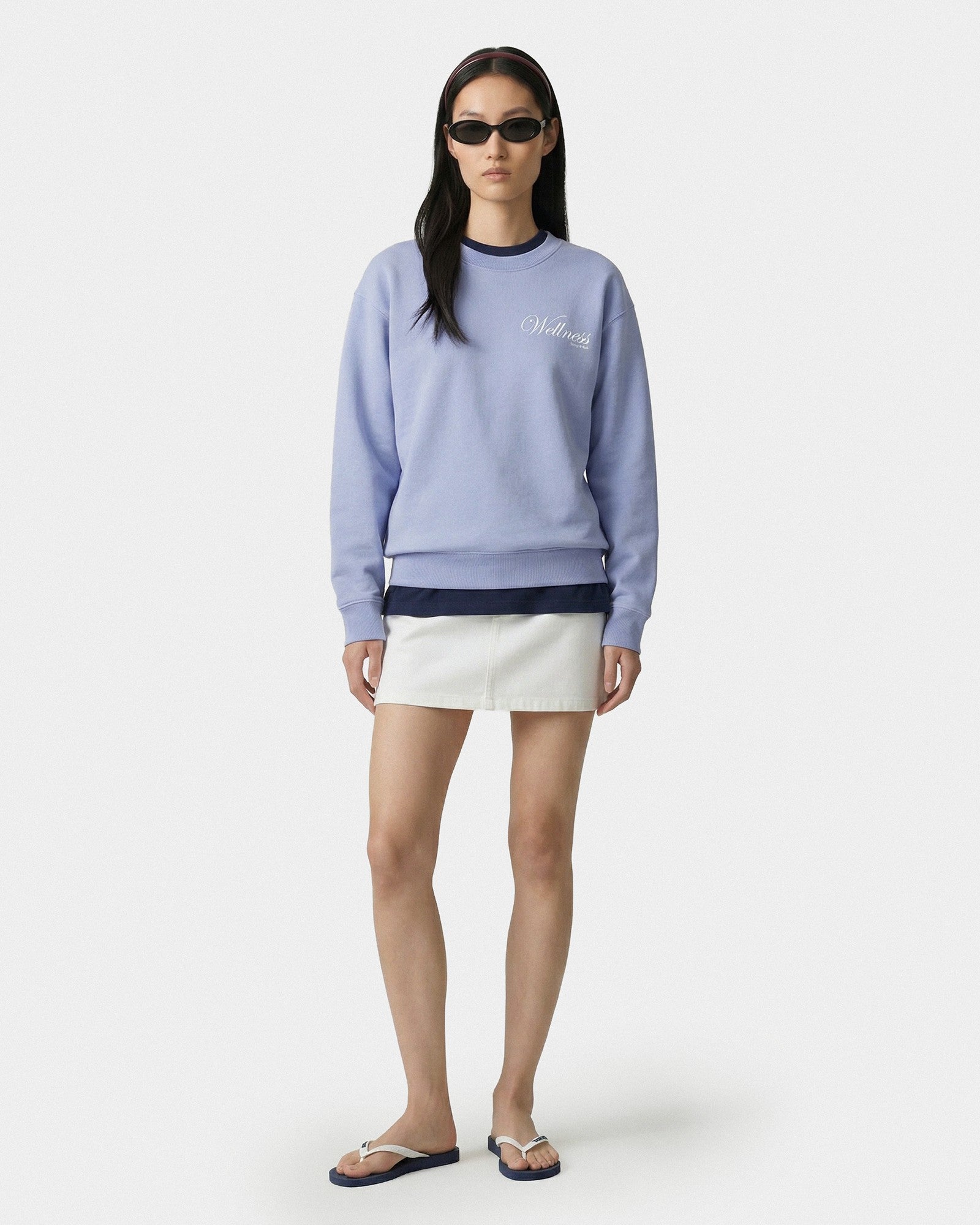 Avenue Crewneck - Periwinkle Sporty & Rich Discount