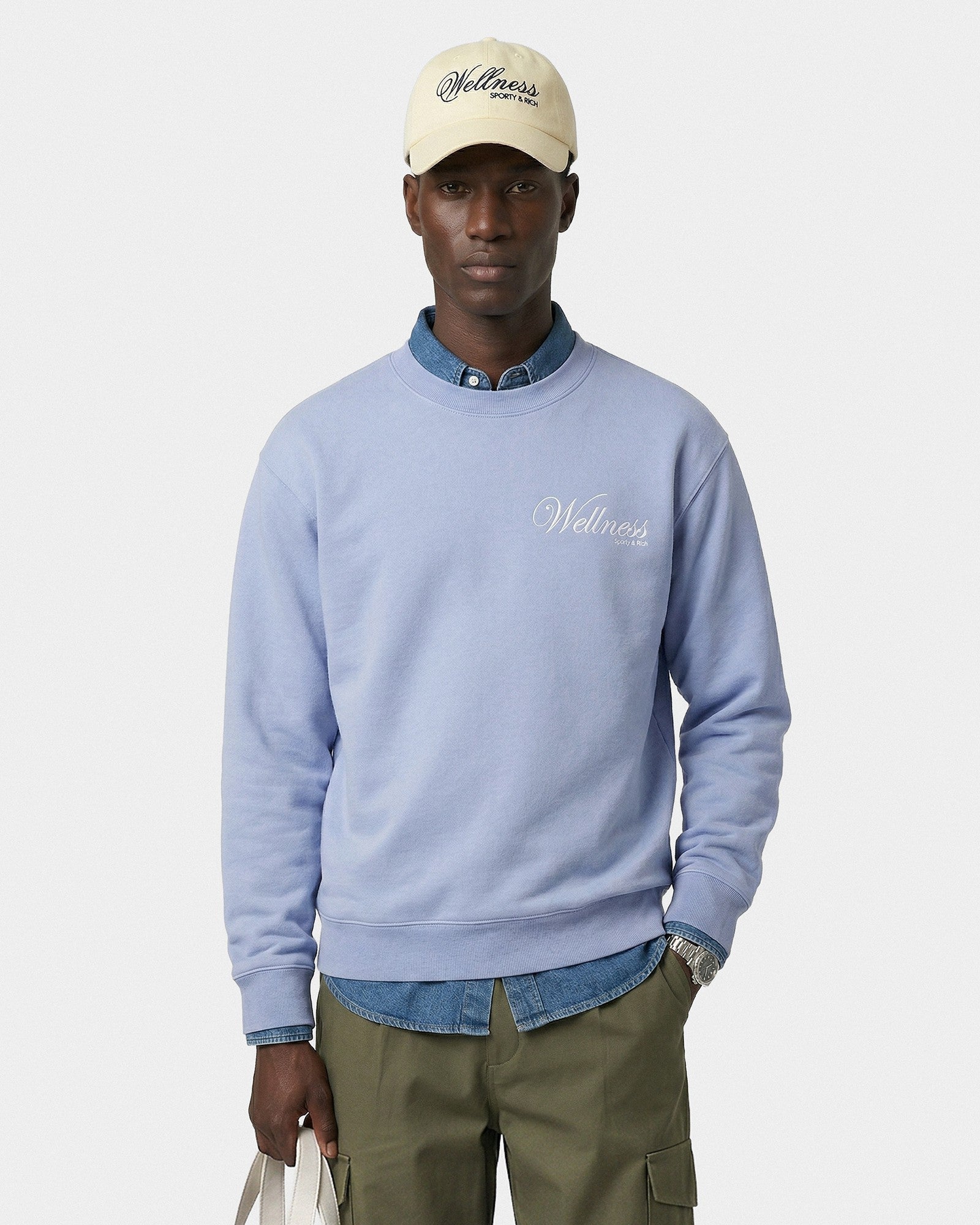Avenue Crewneck - Periwinkle Sporty & Rich Discount