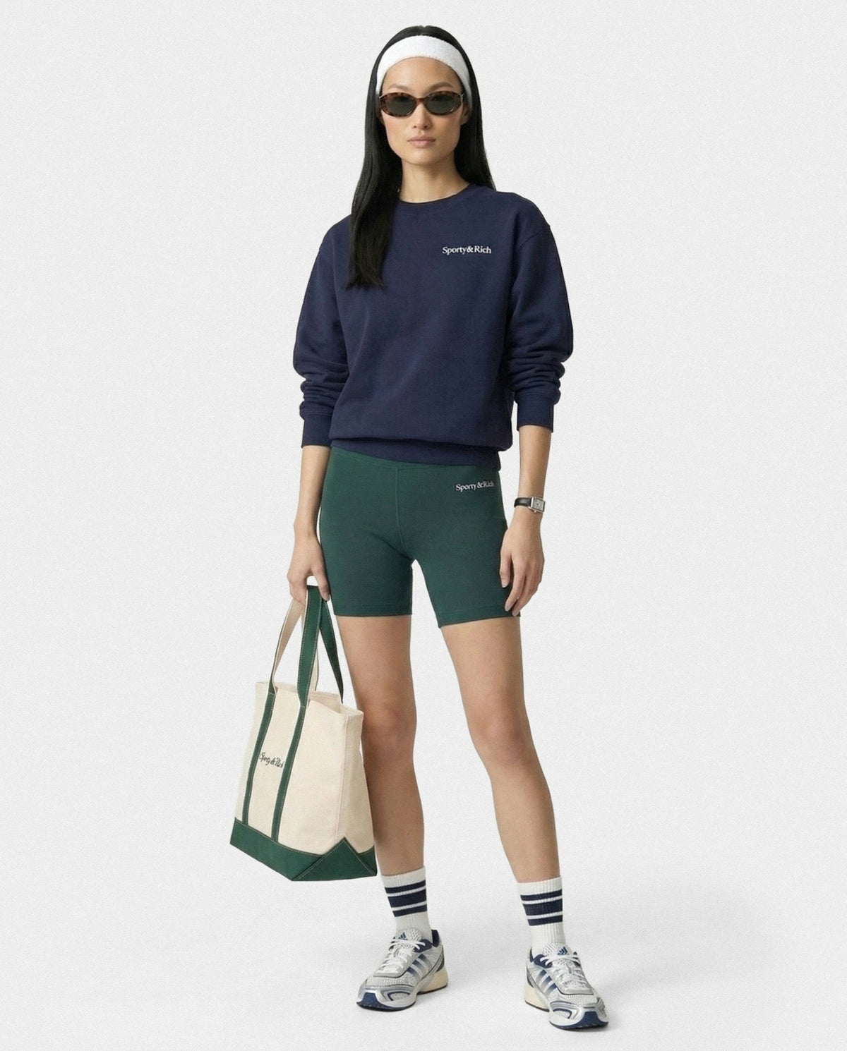 Play Tennis Crewneck - Navy/White Sporty & Rich For Sale