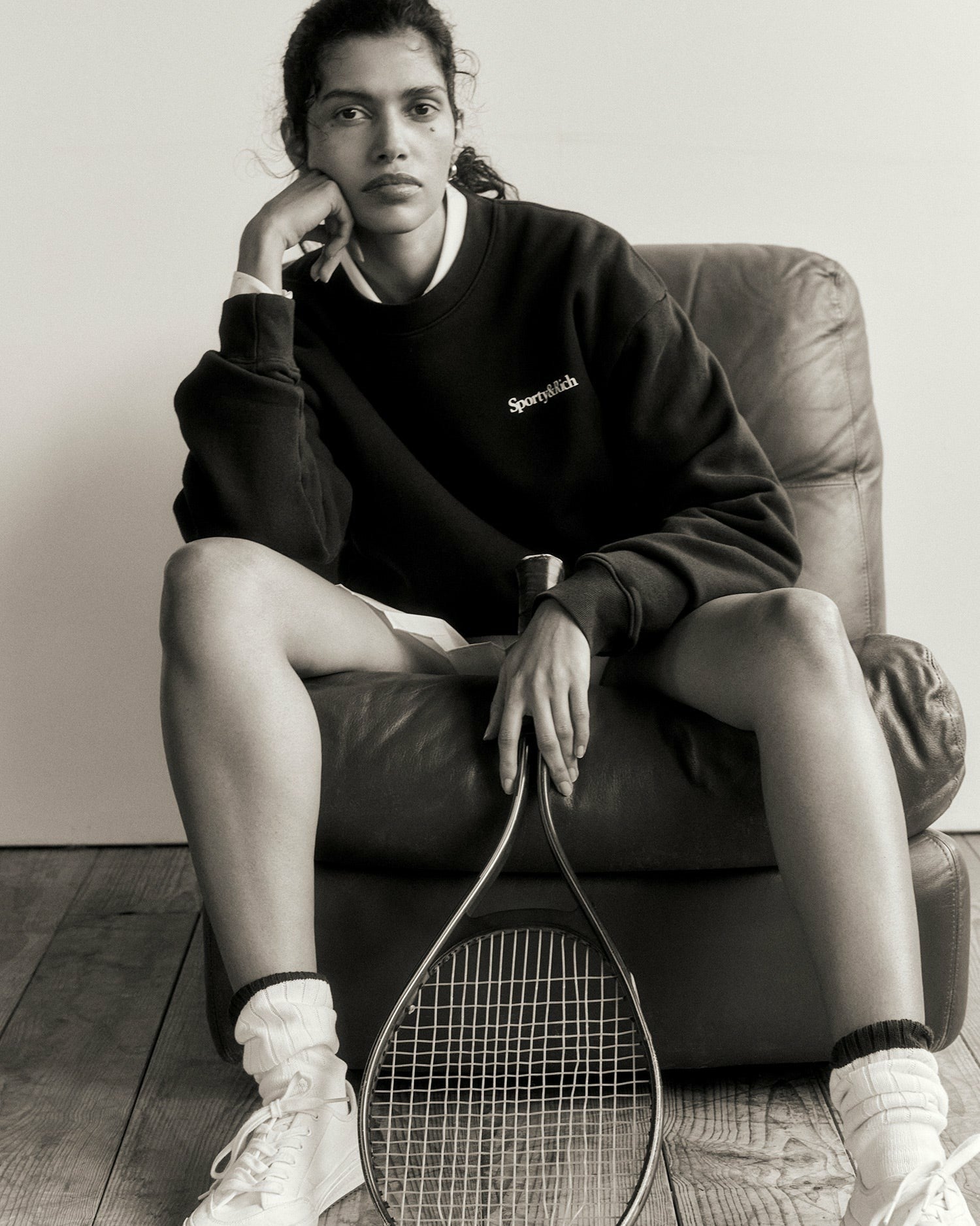Play Tennis Crewneck - Navy/White Sporty & Rich For Sale