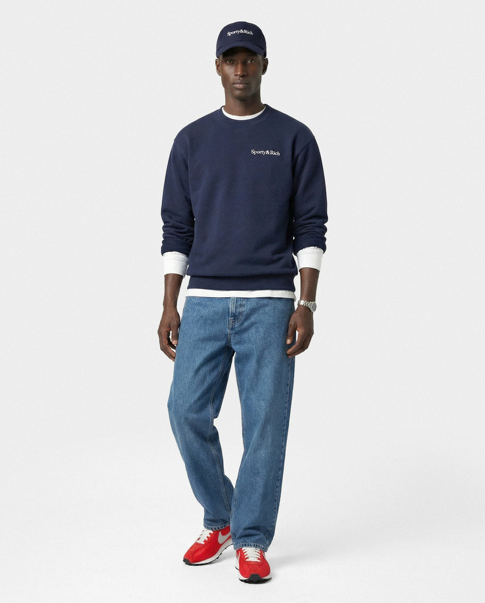 Play Tennis Crewneck - Navy/White Sporty & Rich For Sale