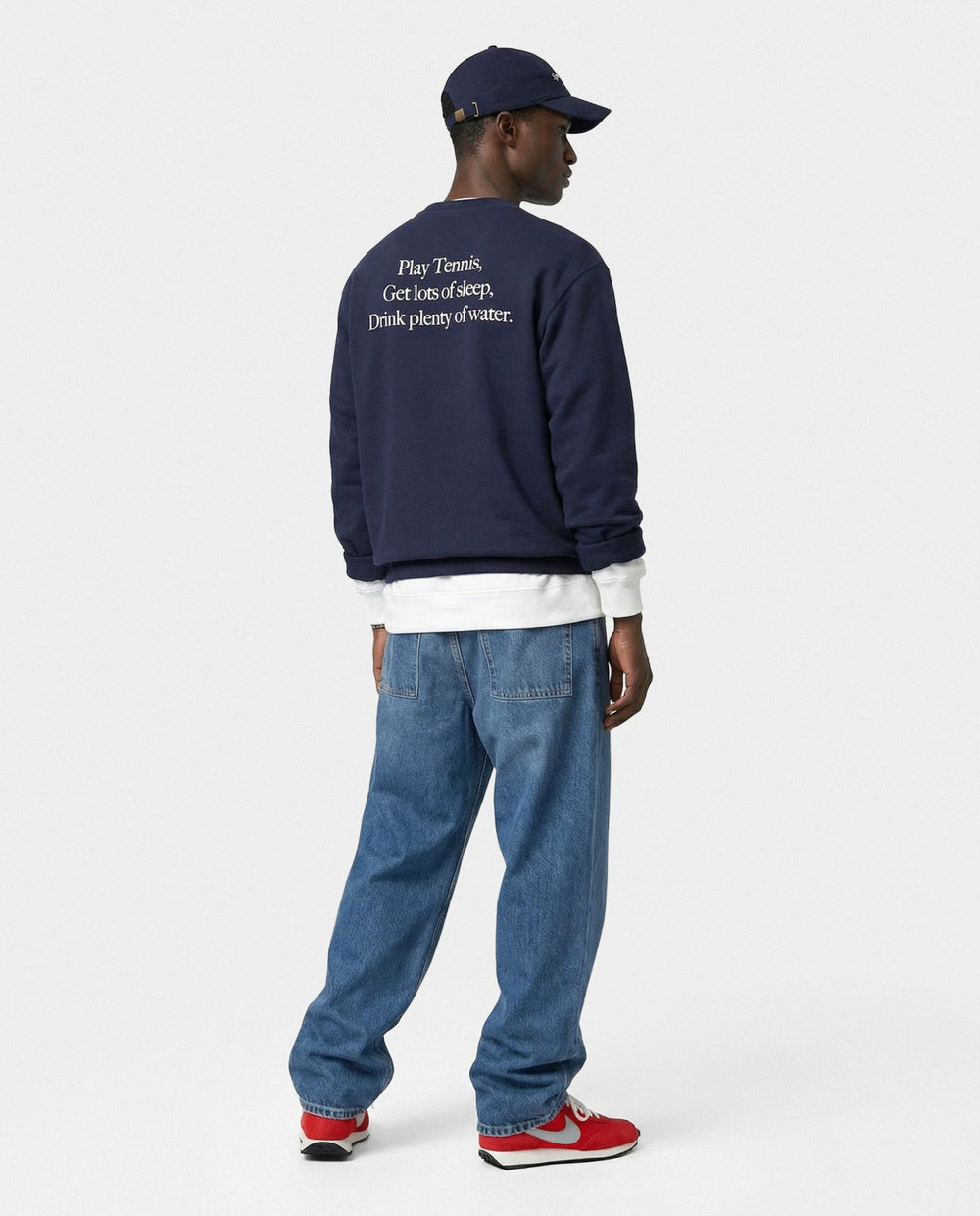 Play Tennis Crewneck - Navy/White Sporty & Rich For Sale