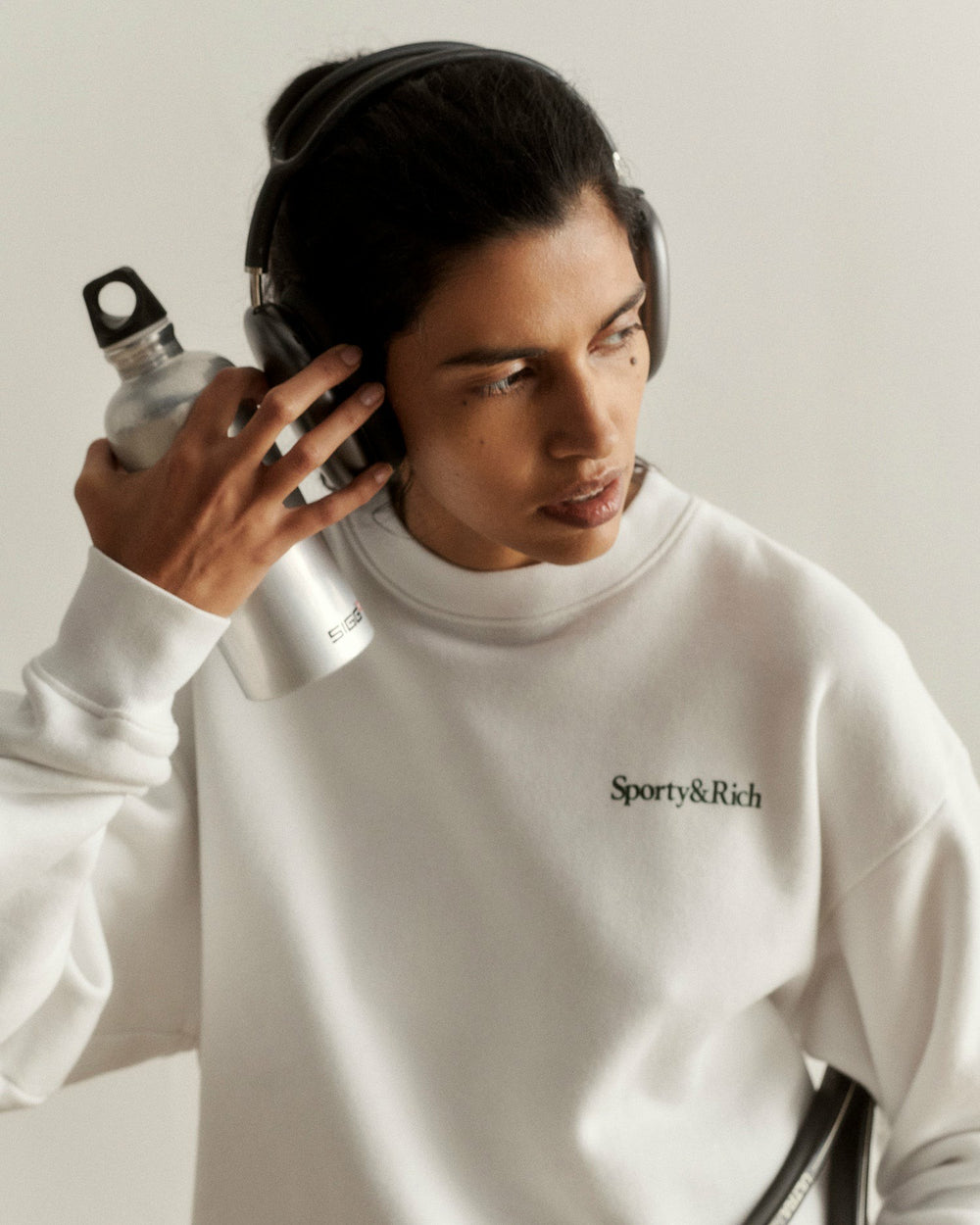 Play Tennis Crewneck - White/Forest Sporty & Rich Outlet