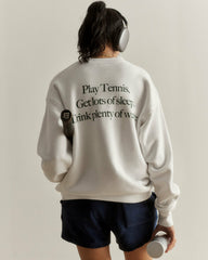 Play Tennis Crewneck - White/Forest Sporty & Rich Outlet
