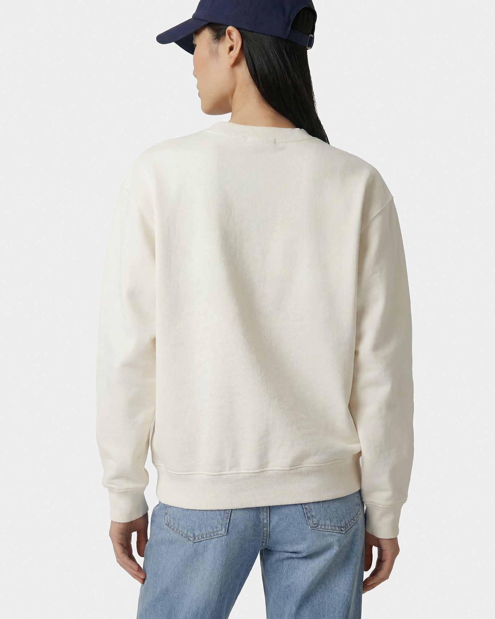 Varsity Crest Crewneck - Ecru/Navy Sporty & Rich US