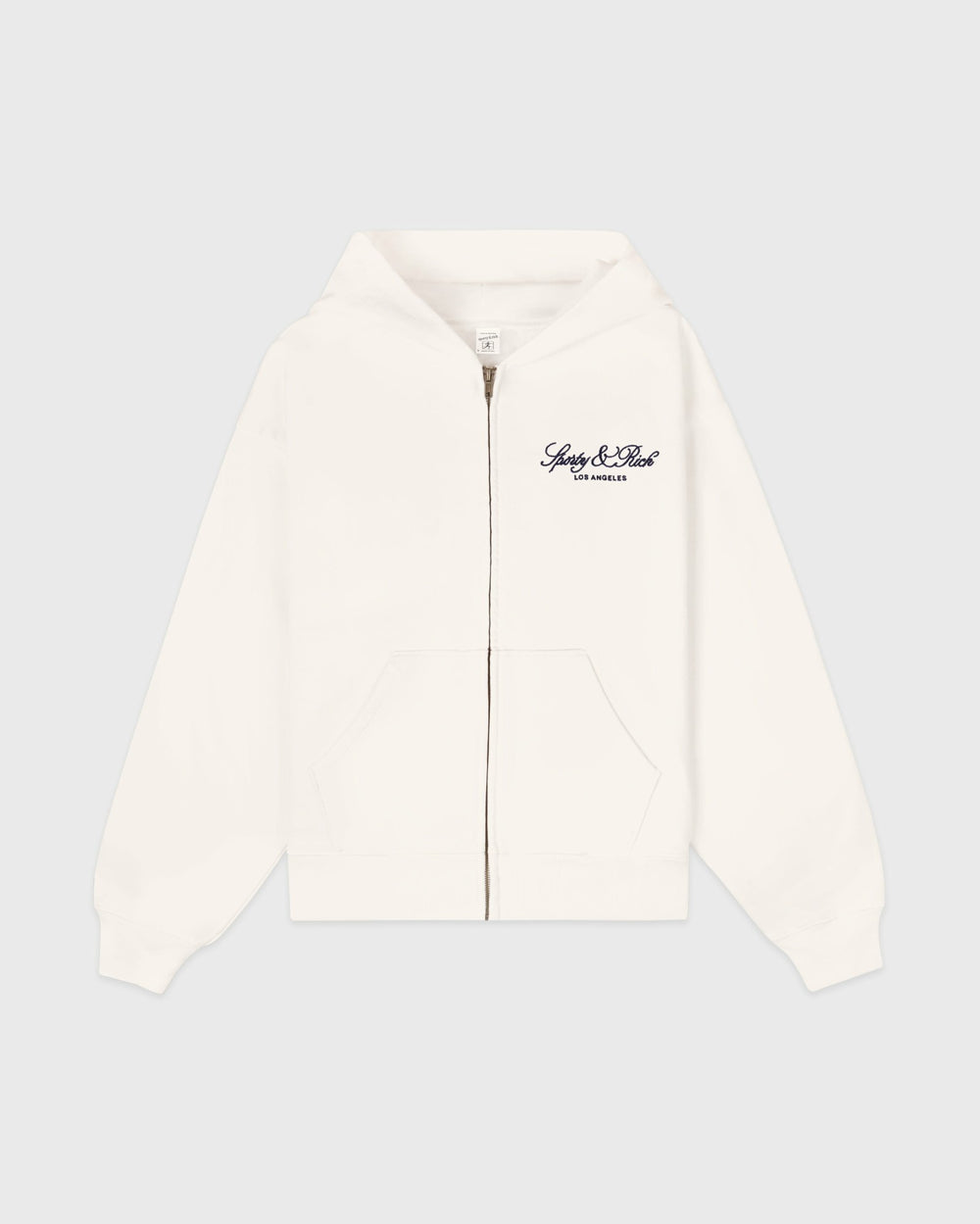 Vendome LA Embroidered Zip Hoodie - Ecru/Navy Sporty & Rich Sale
