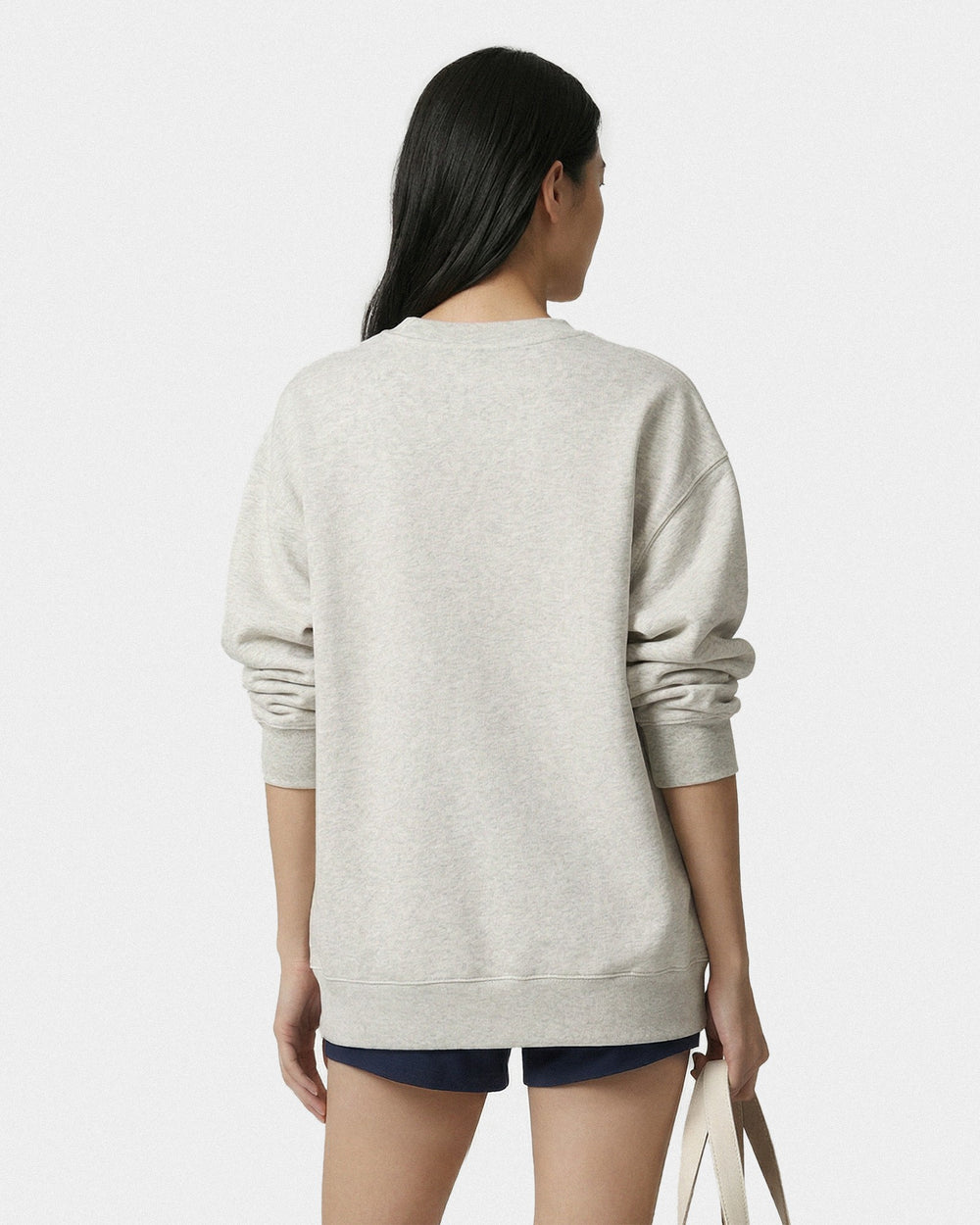 Beverly Script Crewneck - Heather Gray/Navy Sporty & Rich Online