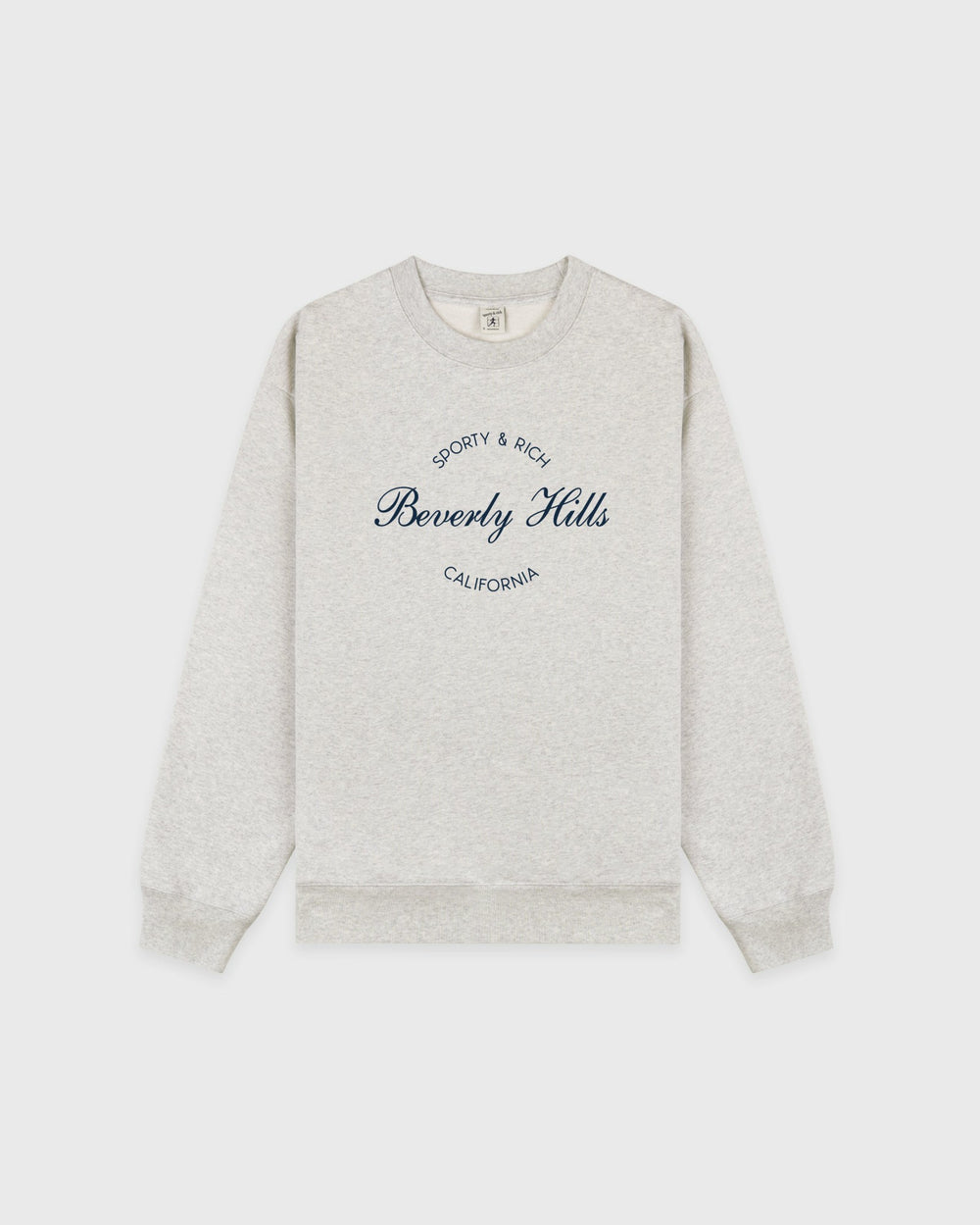 Beverly Script Crewneck - Heather Gray/Navy Sporty & Rich Online