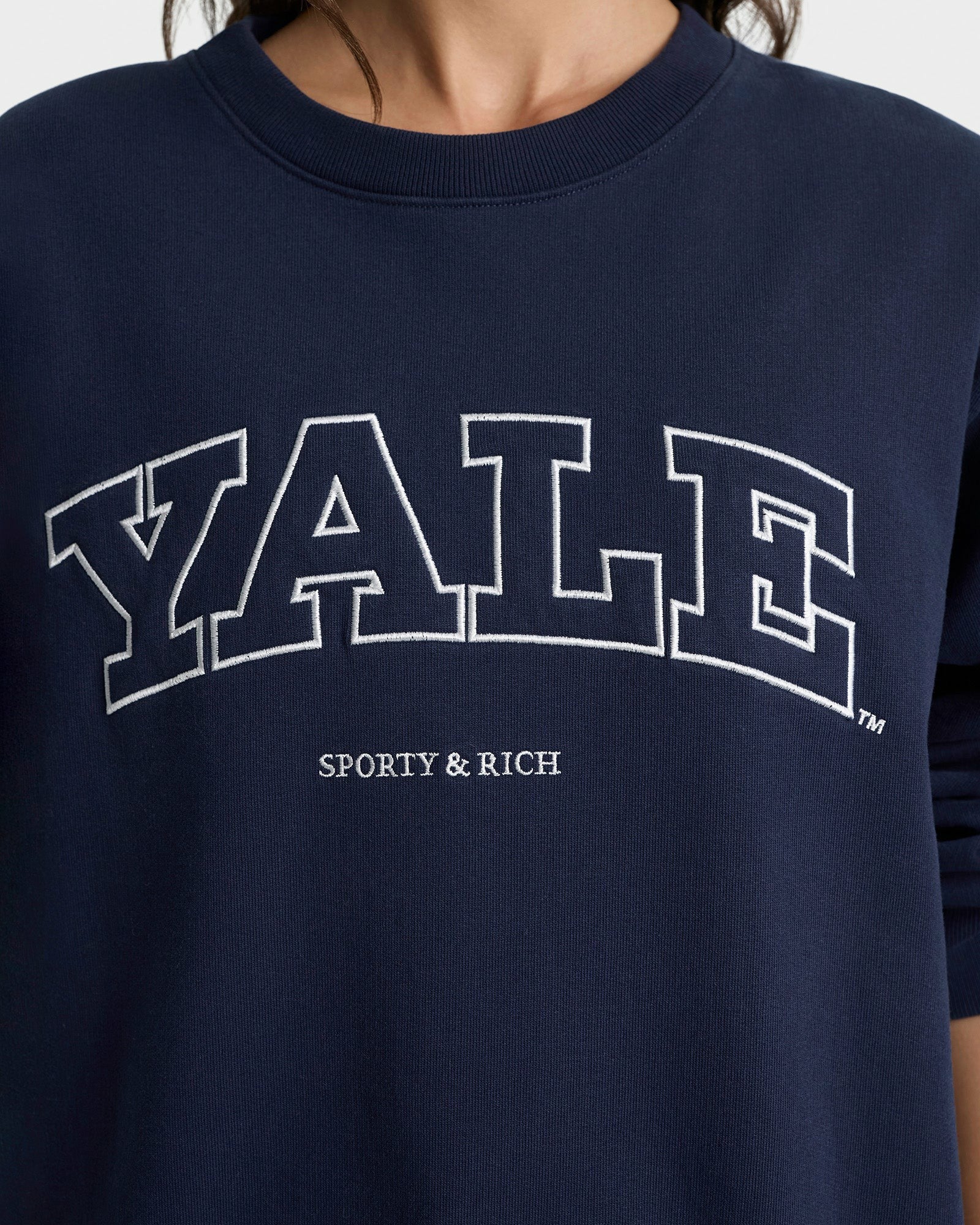 Yale Ivy Crewneck - Navy/White Sporty & Rich Discount