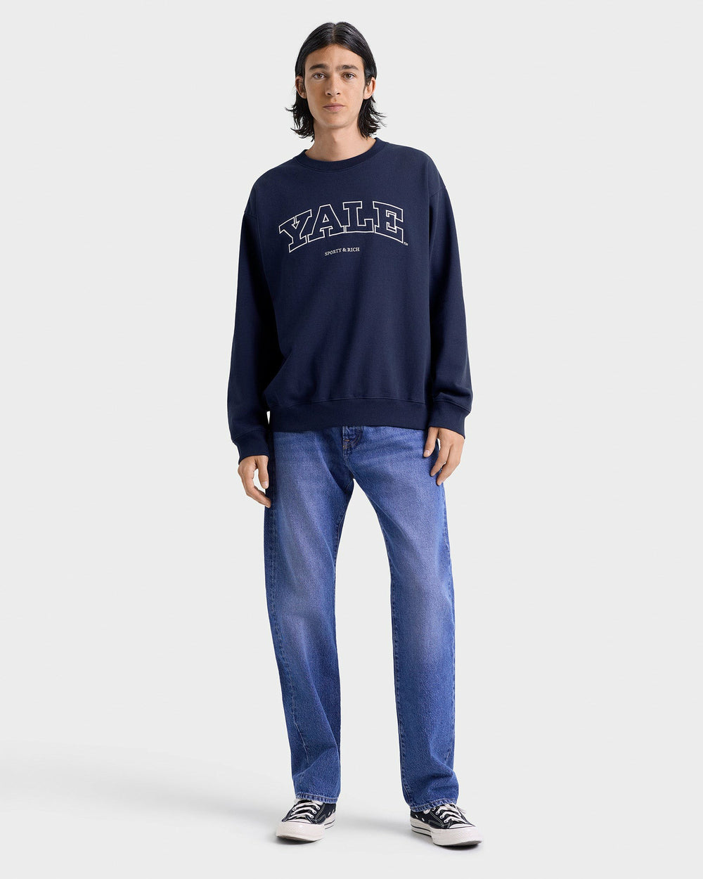 Yale Ivy Crewneck - Navy/White Sporty & Rich Discount