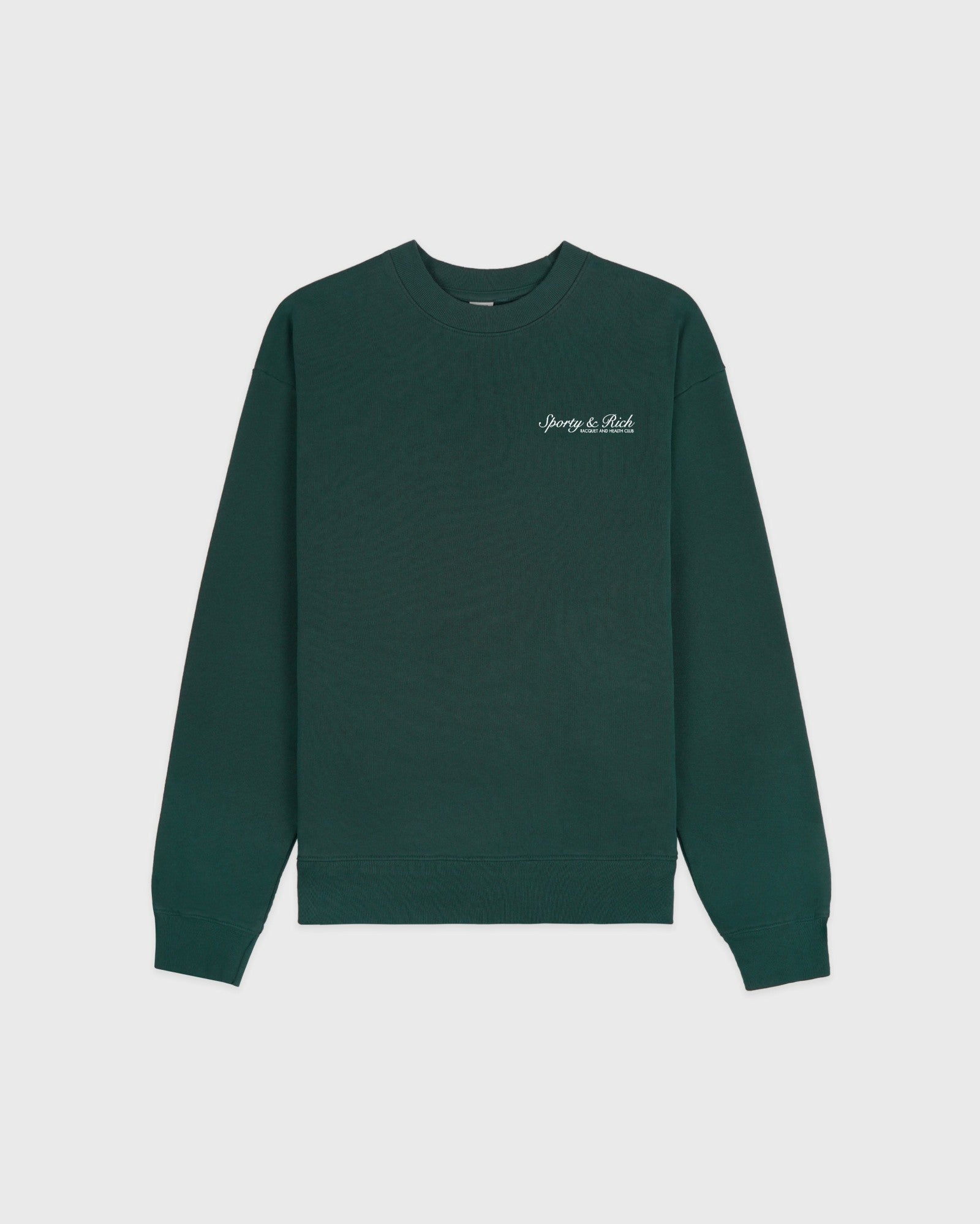 Syracuse Crewneck - Forest/White Sporty & Rich For Sale