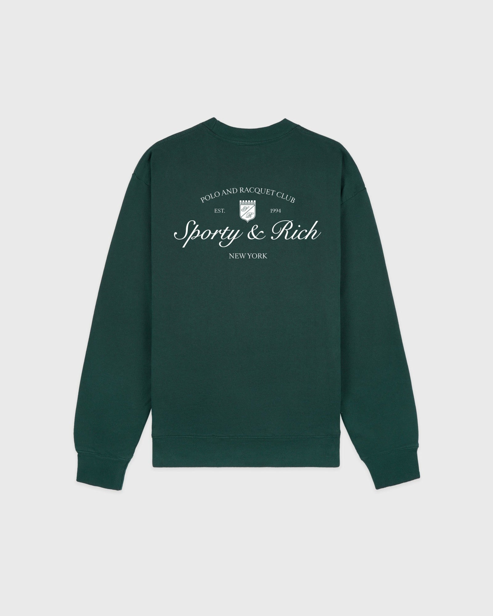 Syracuse Crewneck - Forest/White Sporty & Rich For Sale