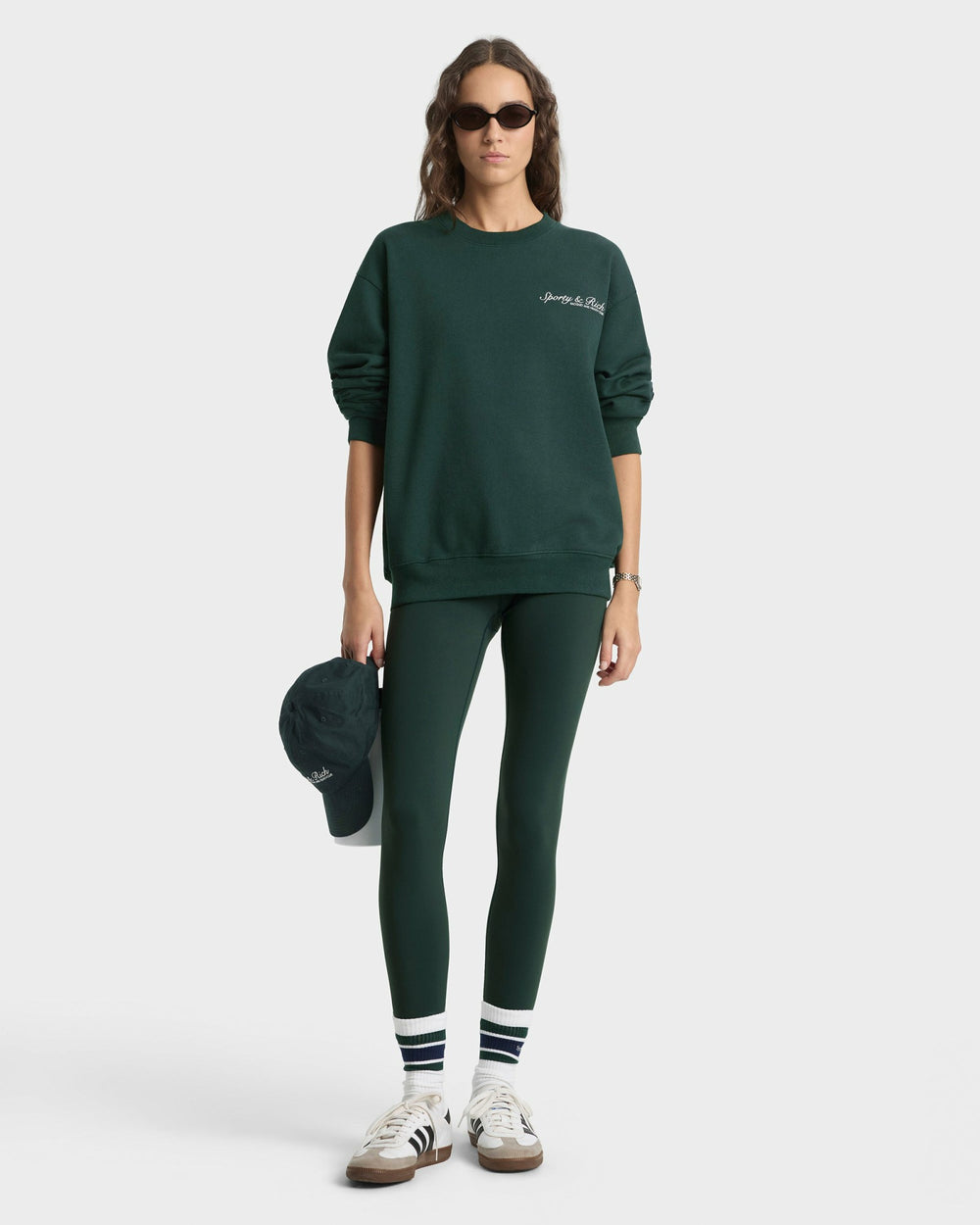 Syracuse Crewneck - Forest/White Sporty & Rich For Sale