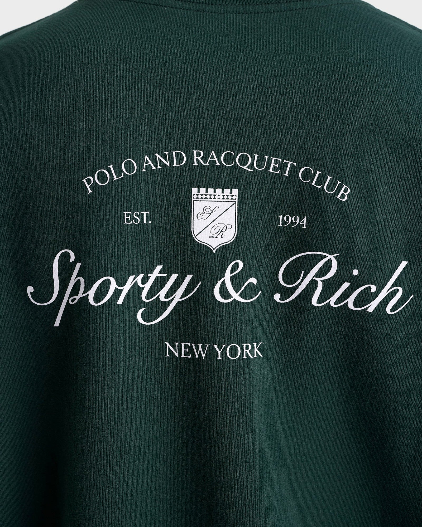Syracuse Crewneck - Forest/White Sporty & Rich For Sale