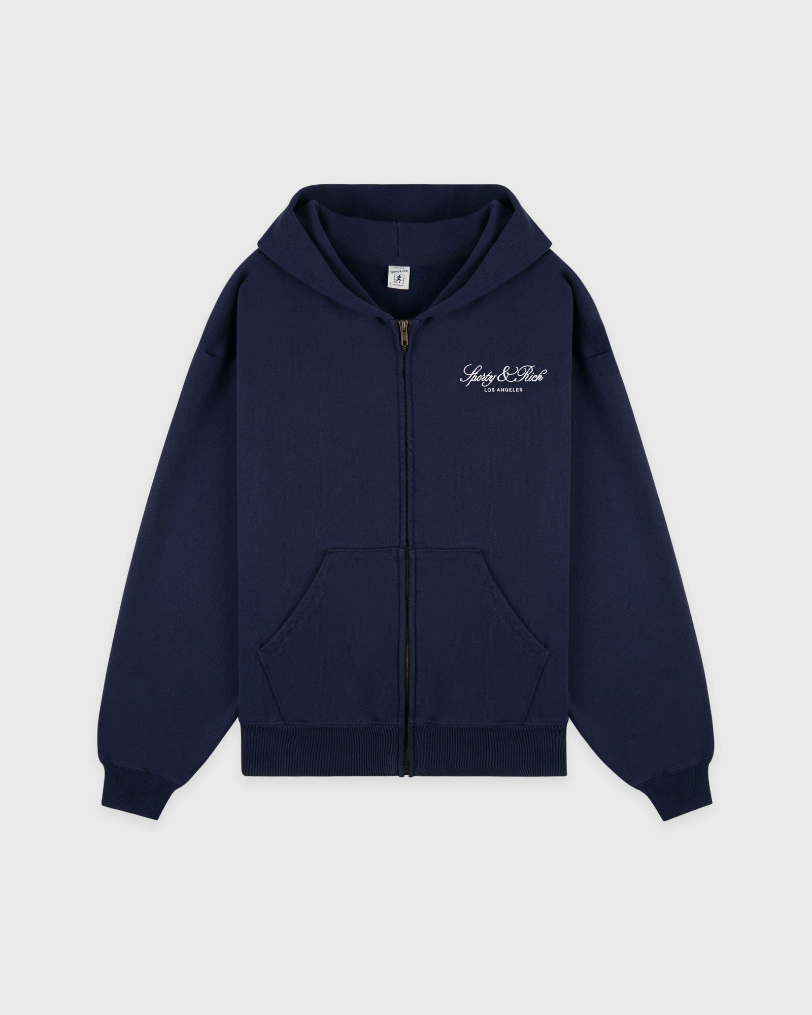 Vendome LA Embroidered Zip Hoodie - Navy/White Sporty & Rich Outlet