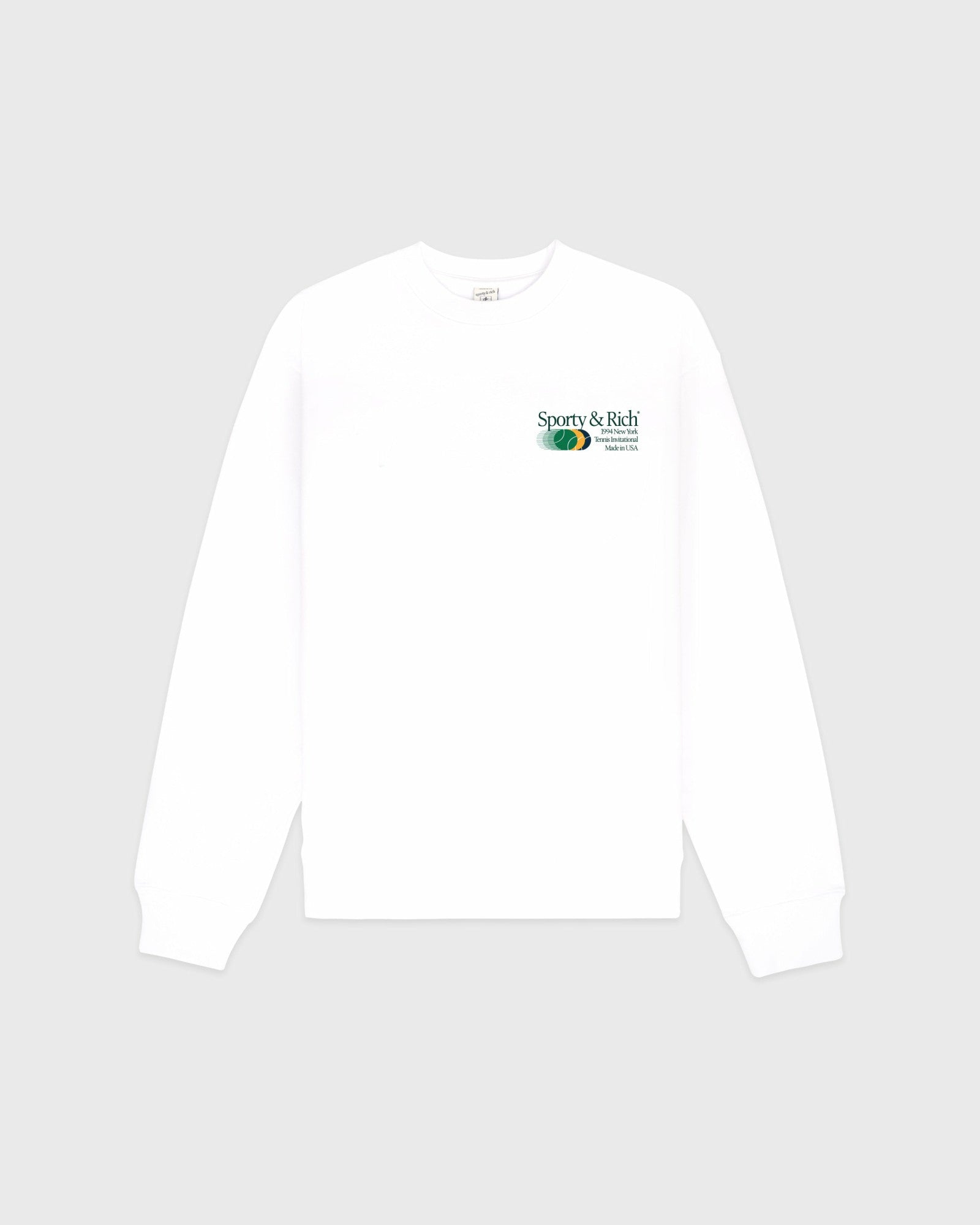 Invitational Crewneck - White/Forest Sporty & Rich Sale