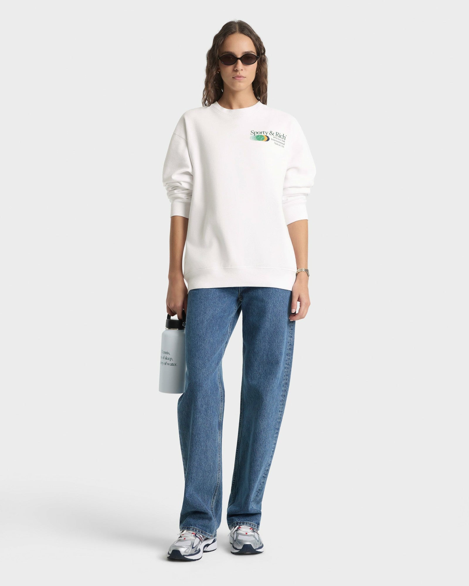 Invitational Crewneck - White/Forest Sporty & Rich Sale