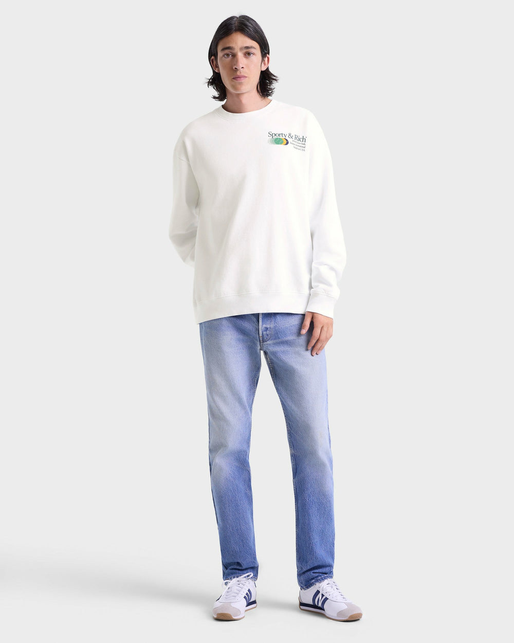 Invitational Crewneck - White/Forest Sporty & Rich Sale