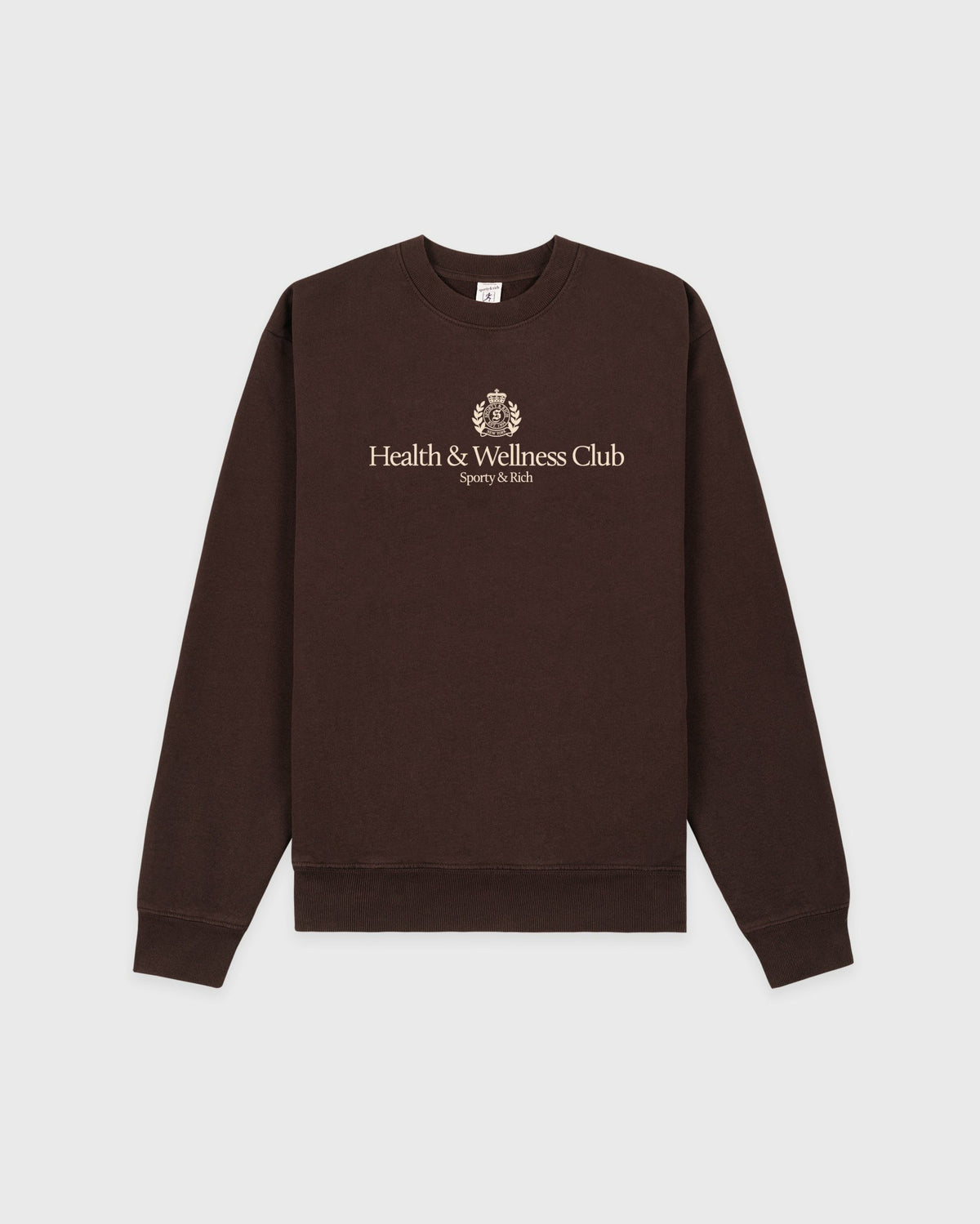 H&W Crest Crewneck - Chocolate/Ecru Sporty & Rich Online