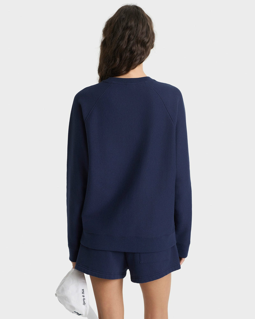 Veritas Soft Crewneck - Navy/White Sporty & Rich For Sale