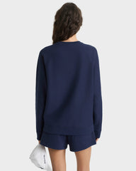 Veritas Soft Crewneck - Navy/White Sporty & Rich For Sale