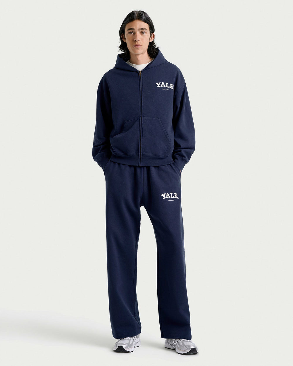 Yale Classic Zip Hoodie - Navy/White Sporty & Rich Sale