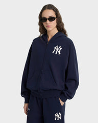 Heritage Yankees Serif Zip Hoodie - Navy/White Sporty & Rich Discount