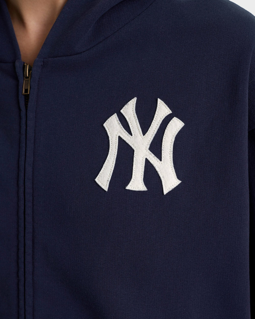 Heritage Yankees Serif Zip Hoodie - Navy/White Sporty & Rich Discount