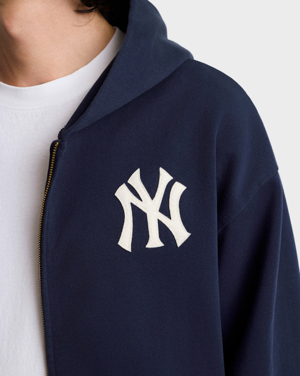 Heritage Yankees Serif Zip Hoodie - Navy/White Sporty & Rich Discount